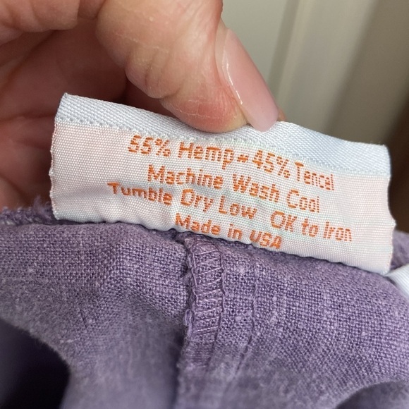 Sympatico Hemp/Tencel Midi Skirt Women’s L Purple Lagenlook Boho Made in USA - Picture 8 of 10